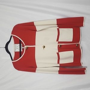 Milly Of New York Cotton Silk Blend Button Down Colorblock Cardigan Size S